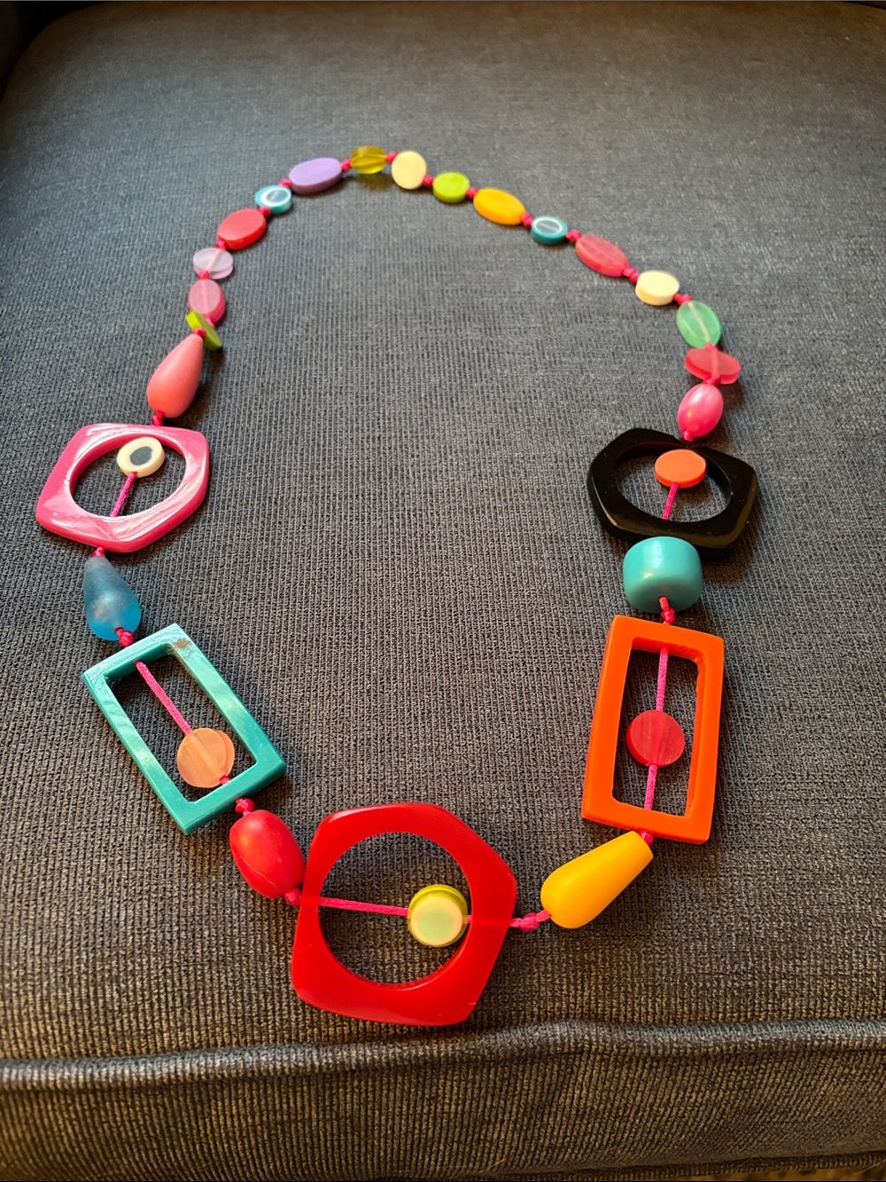 Colorful costume jewelry necklace